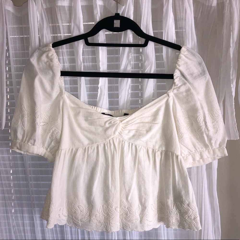 Puff Shoulder Cotton Top
